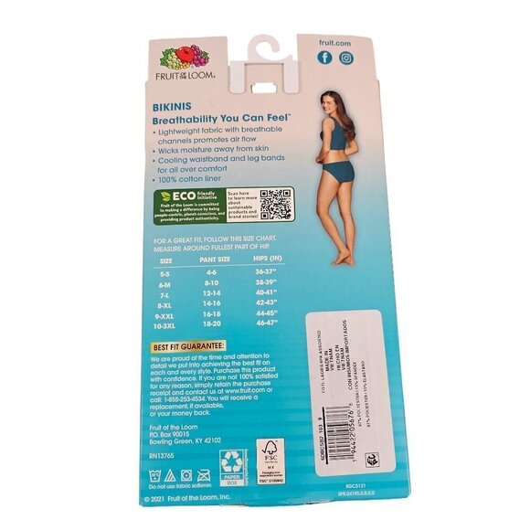 Fruit of the Loom Panties Tri-Cool Max 6 Pack Breathable Hipsters Size 2X (NWT) - Picture 8 of 11